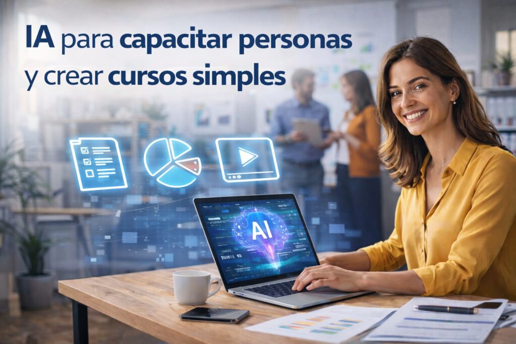 IA para capacitar personas y crear cursos simples
