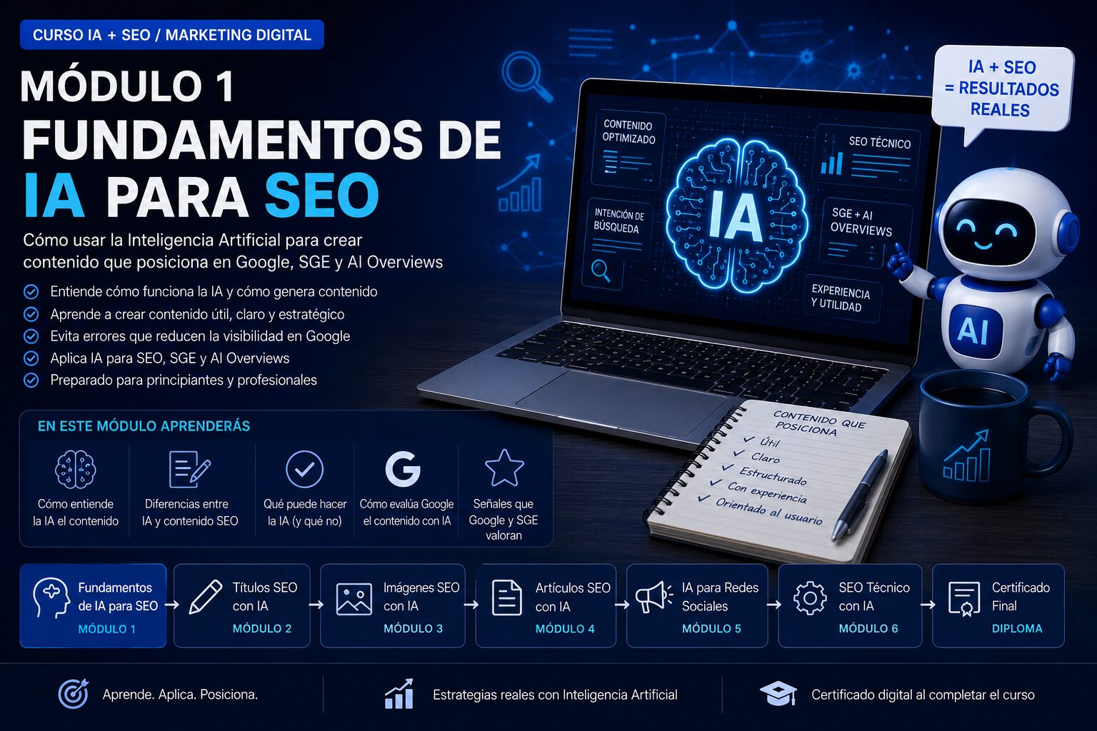 Fundamentos de inteligencia artificial aplicada al SEO para crear contenido optimizado en Google
